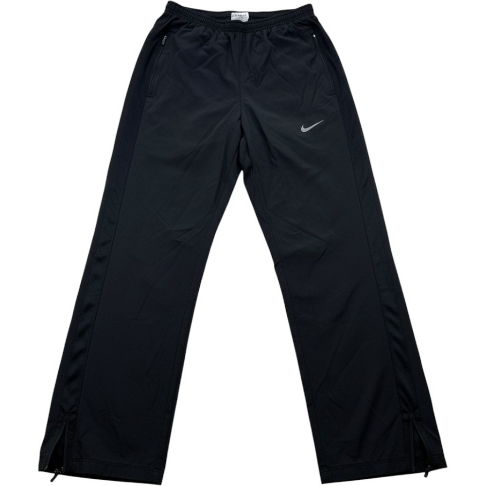 Nike Running Dri-FIT Pants Mens Small Black Zipper Pockets Reflective Ankle Zip
